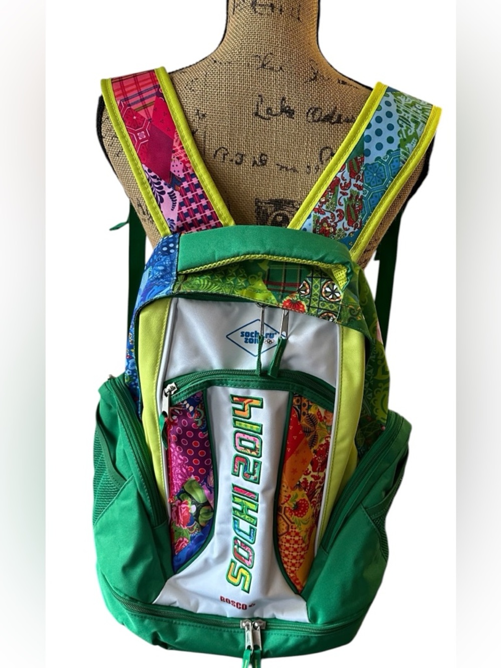 2014 Sochi Bosco Winter Olympics Backpack Apparel Bosco Green Multiple Pockets